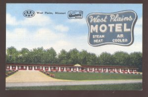 WEST PLAINS MISSOURI WEST PLAINS MOTEL VINTAGE LINEN ADVERTISING POSTCARD