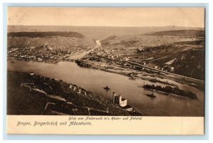 Birds Eye View From Niederwald To Rhine Nahe Valley Bingen Germany Postcard 