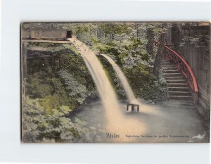 Postcard Natürliche Douchen im großen Schwimmteich Vöslau Austria