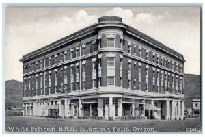 1920 White Pelican Hotel Exterior Scene Kiamath Falls Oregon OR Posted Postcard