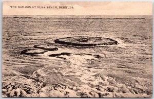 VINTAGE POSTCARD THE BOILERS AT ELBA BEACH BERMUDA c. 1910