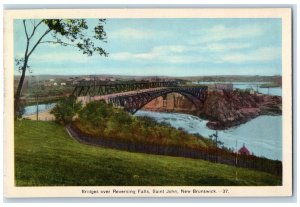 c1950's Bridges Over Reversing Falls Saint John New Brunswick Canada Postcard