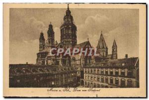 Old Postcard Mainz Rh Dom von Sudwest