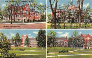 WORCESTER, MA Massachusetts  CLARK UNIVERSITY Library~Gym~Atwood+  1940 Postcard