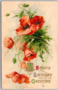A Hearty Birthday Greetings Flower Bouquet Wishes Card  Postcard