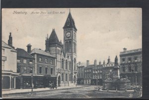 Berkshire Postcard - Newbury Market Place and Town Hall   RS10516