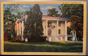 Vintage Postcard 1941 St. Elmo, Historic Residence, Columbus, Georgia (GA)