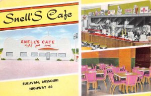 Sullivan Missouri Snell's Cafe Route 66 Vintage Postcard AA59353