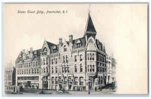 Pawtucket Rhode Island RI Postcard Slater Trust Building Exterior Scene c1905's