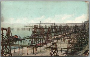 SUMMERLAND CA OIL WELLS ANTIQUE POSTCARD