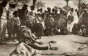 Tunis Tunisia Snake Charmers c1910 Real Photo Postcard Boots Cash Chemists