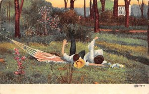 All is Well that Ends Well Man and Woman Fall out of Hammock Tennis Writing o...