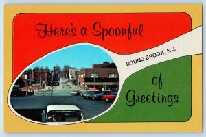 Bound Brook New Jersey NJ Postcard Souvenir Spoon Series Hamilton Street c1960