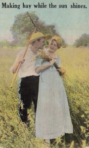 Romantic Couple Making Hay While The Sun Shines