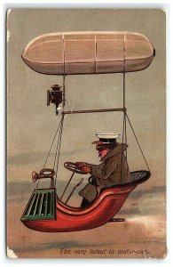 1907-15 Zeppelin Blimp Postcard The Very Latest In Motor Cars P Finkenrath 8600 