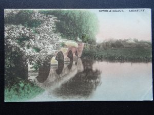 Wiltshire AMESBURY River & Bridge - Old Postcard