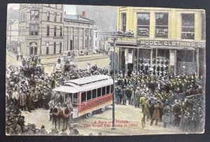 Mint USA Rare Old Picture POSTCARD 1892 Street Car Strike