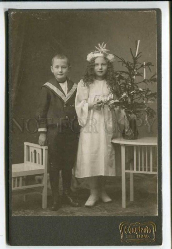 402879 1914 year Libau Latvia children carnival CHRISTMAS TREE