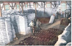 CA   STOCKTON   FLOUR MILL INTERIOR postcard