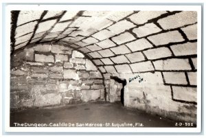 c1940's The Dungeon Castillo De San Marcos St. Augustine FL RPPC Photo Postcard