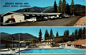 Vtg Mount Shasta California CA Shasta Royal Inn Pool Roadside Unused Postcard