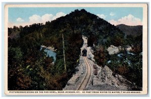 Scene On The Pan Bowl Train Railroad Scene  Near Jackson Kentucky KYPostcard 