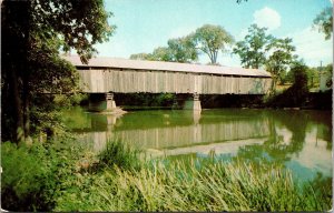 Old Covered Pulp Mill Bridge Middlebury Vermont VT Postcard VTG UNP Tichnor 