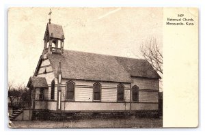 Postcard Episcopal Church Minneapolis Kans. Kansas c1918 Postmark