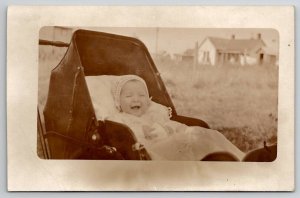 Long Pine Nebraska RPPC Adorable Baby Davidson Kuehl Family LA Cali Postcard A33