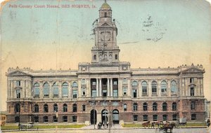 Des Moines Iowa c1910 Postcard Polk County Court House