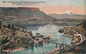 United States Oregon Gold Ray Dam showing Table Mountain and Rogue River scenic