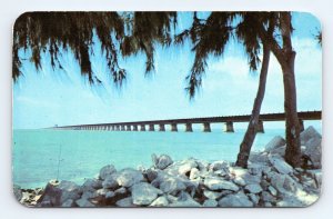 Seven Mile Bridge to  Key West From Pigeon Key Florida FL UNP Chrome Postcard N5