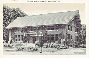 PRINCETON ILLINOIS~NEHEMIAH MATSON PUBLIC LIBRARY-ESTABLISH 1886~1950s POSTCARD