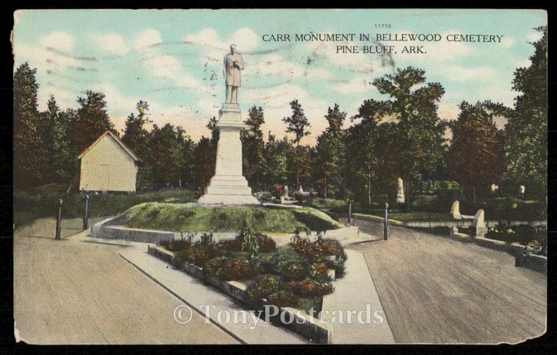 Carr Monument in Bellewood Cemetery, Pine Bluff
