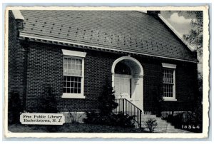 c1940 Free Public Library Exterior Building Hackettstown New Jersey NJ Postcard