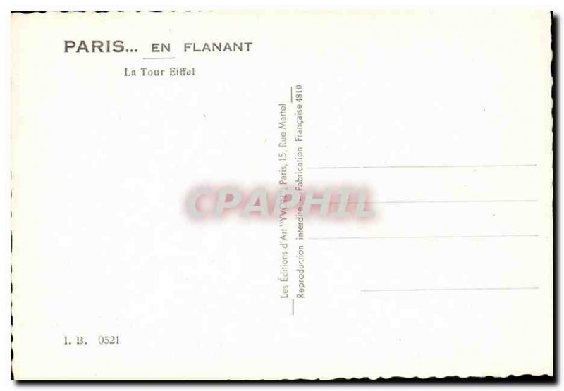 Paris 7 - Strolling - Tour Eiffel - Eiffel Tower - Old Postcard