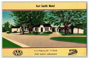 c1940 Roadside View Fort Smith Motel Building Fort Smith Arkansas Linen Postcard