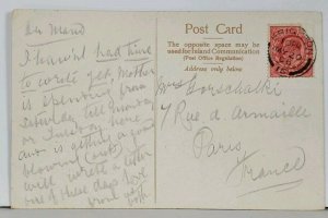 BRIGHTON Lower Promade Gardens and Front c1906 to Paris Postcard K18