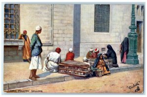 Cairo Poultry Sellers Egypt Reward Card Tuck's Oilette Vintage Postcard