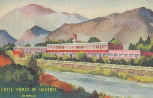 Hotel Termas De Cacheuta Argentina Mendoza Old Postcard