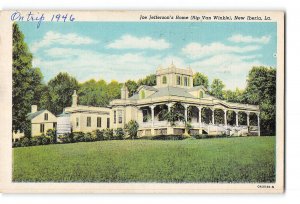 New Iberia Louisiana LA Postcard 1946 Joe Jefferson's Home