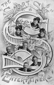 Actors The Smart Set Entertainers Big Letter S Women Flowers 1906 postcard C354