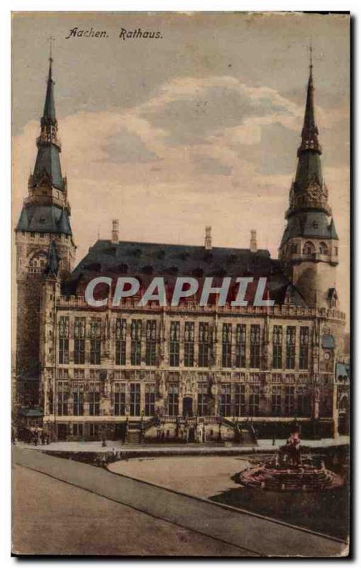 Old Postcard Rathaus Aachen