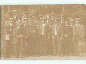 Old rppc GROUP OF PEOPLE Great Postcard AB1382