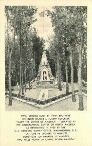 Orrin North Dakota Twin Shrines Bickler Buechler 1940s Postcard Artvue 22-2673