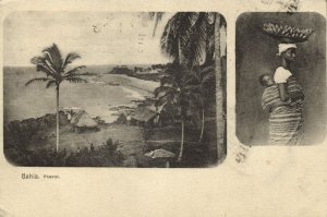 brazil, SALVADOR, Bahia, Pharol da Barra, Lighthouse, Woman Head Transport