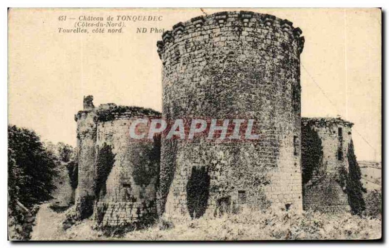 Old Postcard Chateay of Tonquedec Turrets north coast