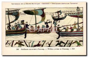 Postcard Old Bayeux Tapestry of Queen Matilda's fleet is heading the & # 39An...
