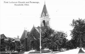 1st Lutheran Church Parsonage 1950s RPPC Photo Postcard Mansfield Ohio 13247