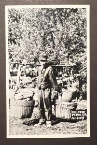 Mint USA Postcard Butte County RPPC Chinese Peddler Ah Sing RPPC Fruit Picker